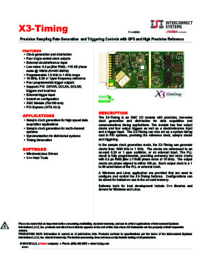 x3-timing data sheet