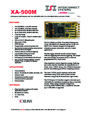 xa-500m xmc artix-7 fpga data sheet